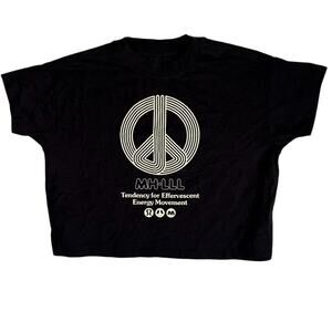 Lululemon Madhappy Cropped T Shirt Short Sleeve Logo Black 4 Peace Sign Cates
